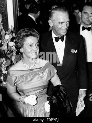 Actor Douglas Fairbanks Jr. at film premiere with wife Stock Photo