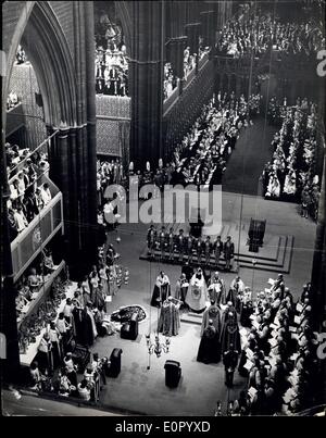 May 12, 1957 - Coronation King George VI... Photo Shows:- The scene in Westminster Abbey. Stock Photo