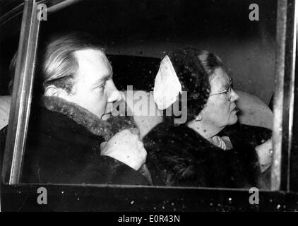 John Aspinall and Lady Osbourne in car Stock Photo