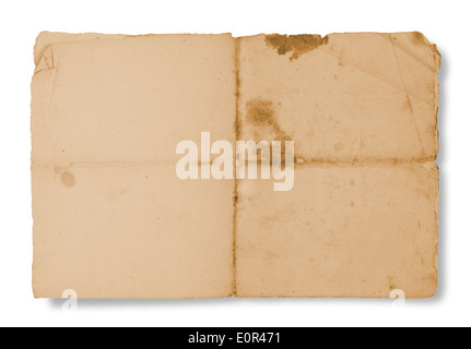 Dirty old parchment with spots and stripes Stock Photo