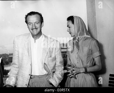 Actor David Niven and wife Hjordis Tersmeden travel to Turkey Stock Photo