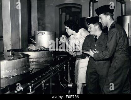 Jul. 06, 1958 - French Chad Battalion Kitchen Soup Preparation Public Visit APRESS.com Stock Photo