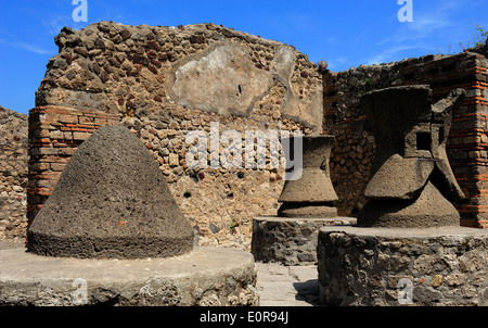 the flour mills in bakery, Pompeii, Italy Stock Photo