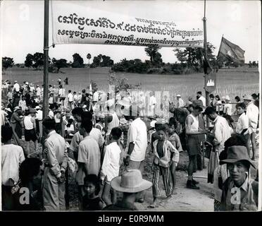 Sep. 09, 1958 - Prince Norodom Sihanouk Inaugurates His ''Working'' Policy In Cambodia.. Under the leadership of Prince Norodom Stock Photo