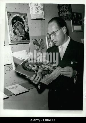 Sep. 09, 1958 - Opening Of German Book Exhibition In London: Photo shows. Herr Klaus Gysi, man-Director of a Berlin Book Publishing Company-makes a tour after opening the Exhibition of German Books, organised by the Book Chamber of the german Democratic Republic, Leipzig-at 7. Albermarke Street this morning.