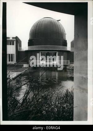 Nov. 11, 1958 - The New Royal Greenwich Observatory -Herstmonceaux Castle - Sussex: Giant telescopes which were once mounted at Stock Photo