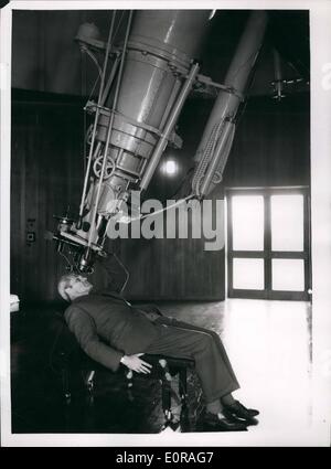Nov. 11, 1958 - The New Royal Greenwich observatory Herstwonceaux castle Sussex; Giant telescope which mere mounted at Greenwich have been re erected at ''Dome Town'' Harstmoncenux Castle, Sussex. The move has been going for years - and in now complete. The famous castle is used for administrative offices - laba and library. The telescopes at housed in the specially constructed domes built in the castle grounds. Photo Shows Dr Stock Photo