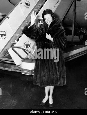 Jane Russell at the New York Airport Stock Photo