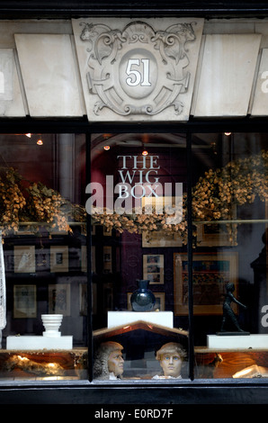 London, England, UK. The Wig Box at 51-52 Carey Street. Antique dealer / bookshop Stock Photo