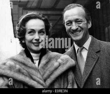 Actor David Niven and Hjordis Tersmeden on their wedding day Stock ...