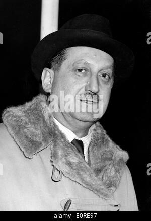 Foreign Minister Evangelos Averoff arrives in London Stock Photo