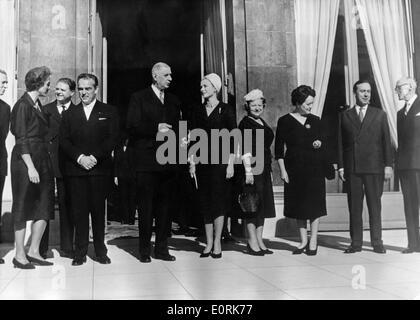 Charles De Gaulle is visited by Monaco royalty Stock Photo