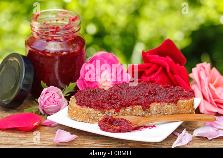 Roses jam. Recipe available. Stock Photo