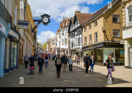 The High Street in Winchester, Hampshire, England, UK Stock Photo