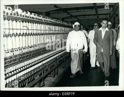 Apr. 04, 1960 - Chou En Lai on Visit to Rangoon - Burma... Premier Chou En Lai of the Chinese Communist Republic inspecting the Stock Photo