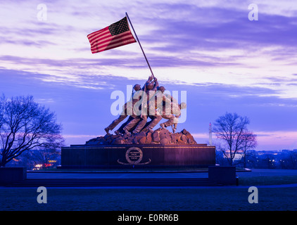 Iwo Jima Memorial at dawn, Washington DC, USA Stock Photo