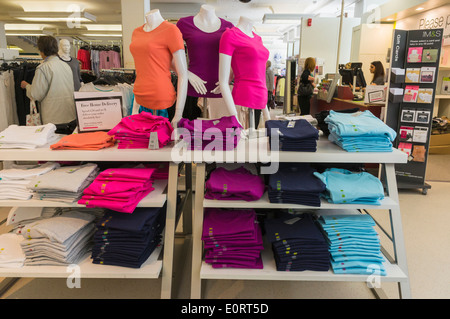 Marks and Spencer, M&S, clothing display inside the store, England, UK Stock Photo