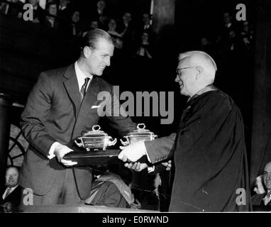 Biologist Alexander Fleming with Prince Philip Stock Photo