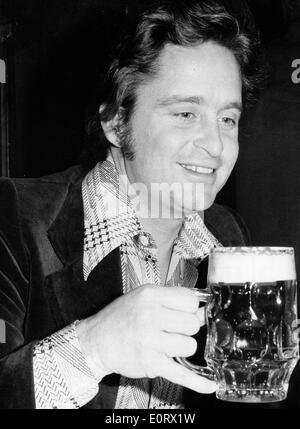 Actor Michael Douglas enjoys a drink Stock Photo