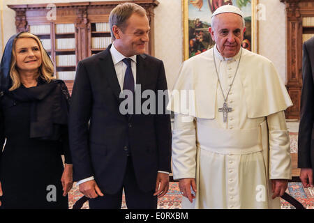Vatican City  19th May 2014 Pope Francis meets with the Prime Minister of the Republic of Poland, Donald TUSK Stock Photo