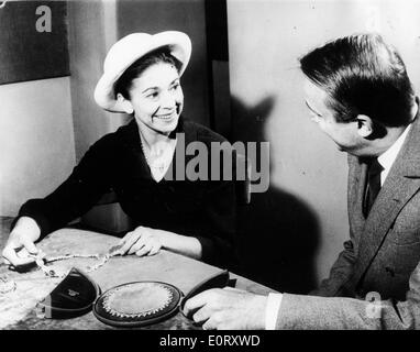 Prima ballerina Margot Fonteyn shops for jewelry Stock Photo