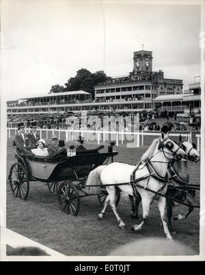 Jun. 06, 1960 - First day of Royal Ascot.: Photo shows general view as H.M. The Queen and The Duke of Edinburgh drove down in the course in an open carriage, on arrival for the first day of Royal Ascot today. Stock Photo