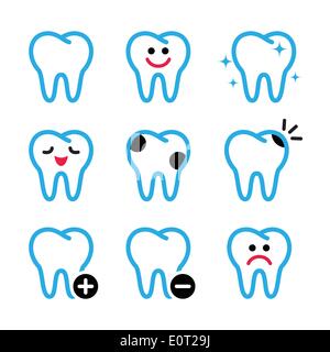 Tooth icons set vector color Stock Vector Image & Art - Alamy