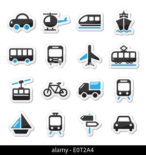 Transport, travel vector icons set isoalated on white Stock Vector