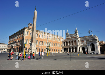 Italy, Rome, Piazza di San Giovanni in Laterano, Palazzo Lateranense and basilica of San Giovanni in Laterano, Loggia delle Benedizioni Stock Photo