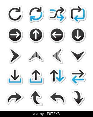 Arrow vector icon sets isolated on white Stock Vector