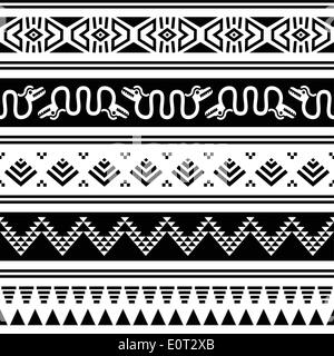 Aztec tribal seamless pattern with animals Stock Vector
