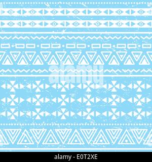 Tribal geometric aztec pattern - grunge, retro style Stock Vector