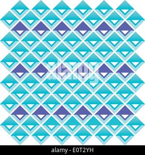 Tribal aztec blue and purple squares seamless pattern Stock Vector