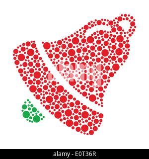Christmas bell made of circles Stock Vector