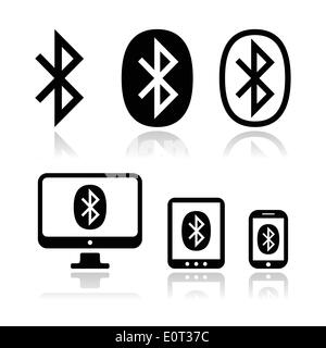 Bluetooth connection vector icons set Stock Vector