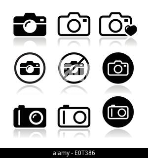 Camera vector icons set Stock Vector