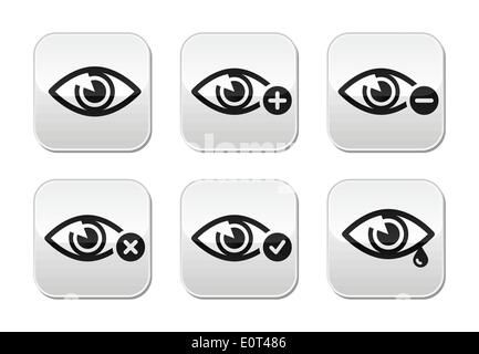Eye sight buttons set - vector Stock Vector