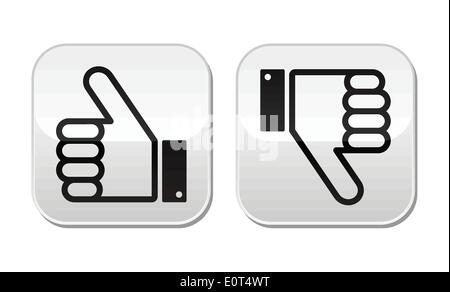 Thumb up and down buttons set - social media Stock Vector