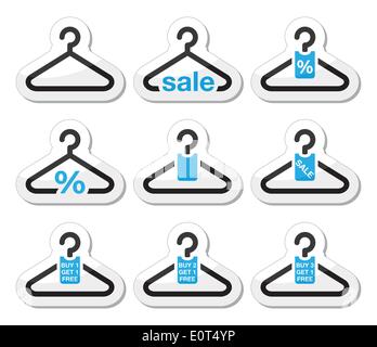 Sale, buy 1 get 1 free  hanger icons set Stock Vector