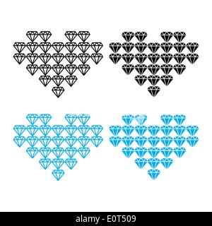 Diamond heart, luxury vector icons set Stock Vector Image & Art - Alamy