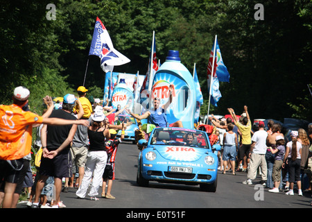 French sporting event bike, Tour de France, Chambaran, Isere, Rhone Alpes, France. Stock Photo