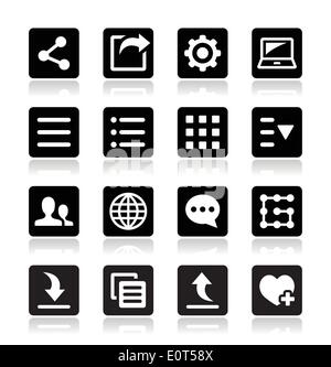Menu settings tools icons set Stock Vector