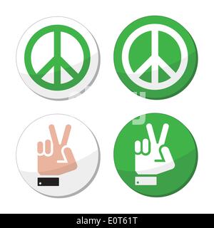 Peace, hand sign vector icons set Stock Vector