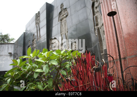 Memorial monument in the courtyard of the Hoa Lo Prison Museum Hanoi. Stock Photo