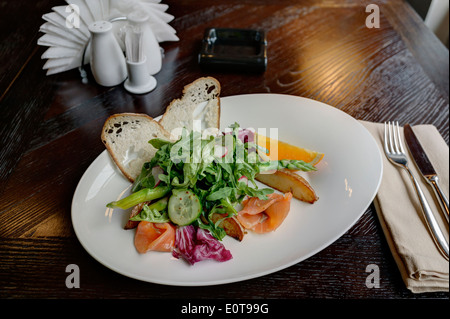 salad with salmon and potato Stock Photo