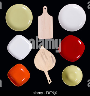 Kitchenware isolated on black Stock Photo