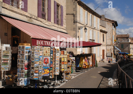 The souvenir shop near the amphitheatre, in old town of Arles Stock Photo