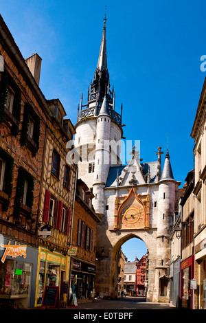 Clock tower in Auxerre, Burgundy, France Stock Photo