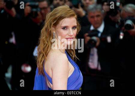 Cannes, France. 19th May, 2014. Jessica Chastain at red carpet arrivals for 'Foxcatcher' 67th Cannes Film Festival 2014 Palais Du Festival, Cannes, France Mon 19th May 2014 Credit:  James McCauley/Alamy Live News Stock Photo