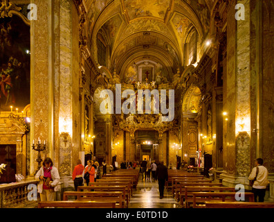 Interior of the church of Santa Maria Maddalena, Rome. The church is ...